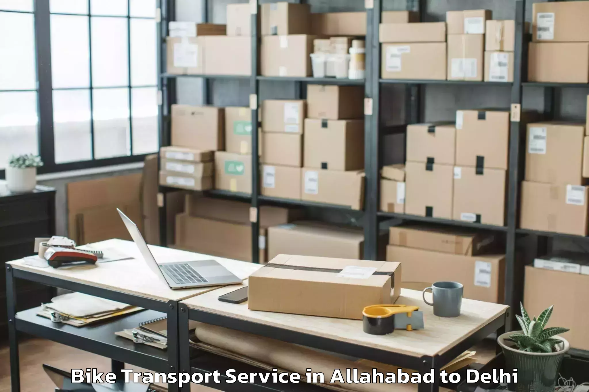 Hassle-Free Allahabad to Jamia Hamdard New Delhi Bike Transport